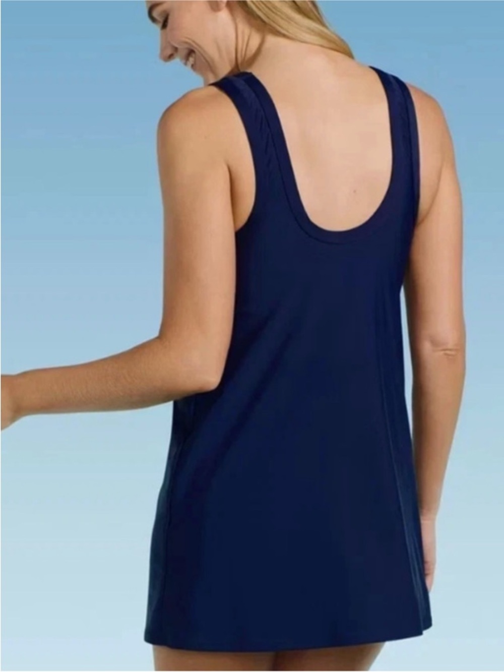 Lands’ End Navy Sleeveless Swim Cover-Up Dress, Size XS (2-4),‎ NWT - Picture 3 of 7